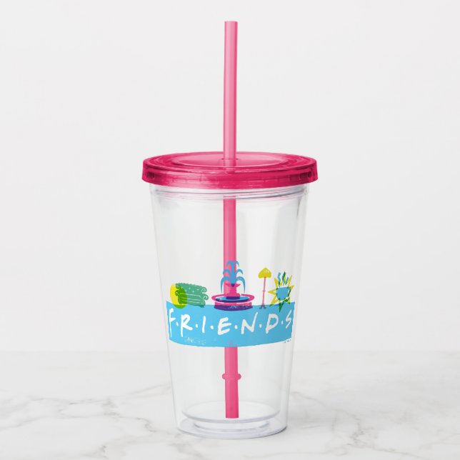 FRIENDS™ | Logo with Icons Acrylic Tumbler (Front)