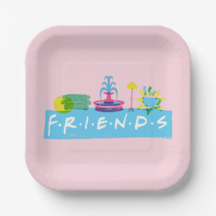 FRIENDS™   Logo with Icons Paper Plate