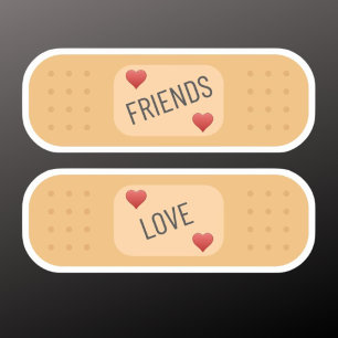 Friends Love bandaids Custom-Cut Vinyl Sticker