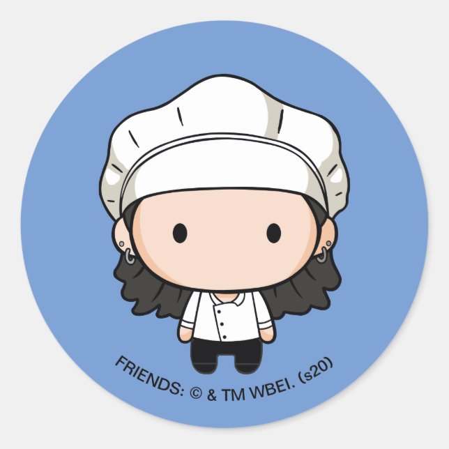 FRIENDS™ | Monica Chibi Classic Round Sticker (Front)