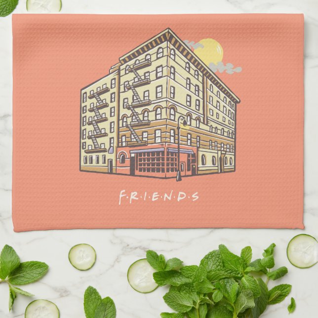 FRIENDS™ | Monica's Apartment Building Tea Towel (Folded)