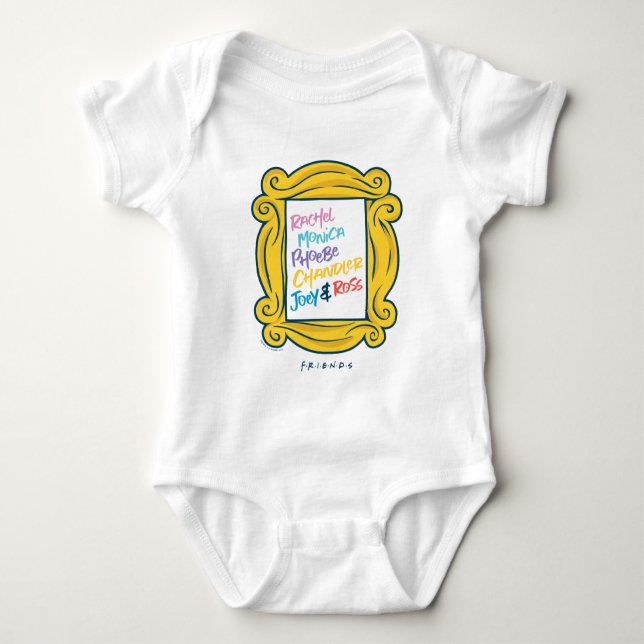 FRIENDS™ Names in Peephole Baby Bodysuit (Front)