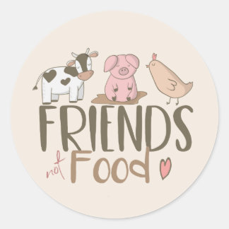 Friends Not Food 2 Classic Round Sticker