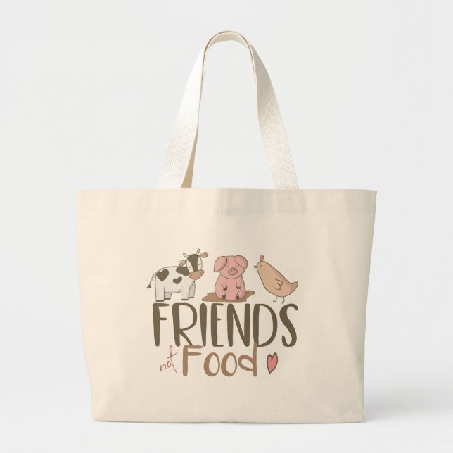 Friends Not Food 2 Large Tote Bag (Front)