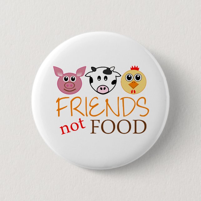 Friends Not Food 6 Cm Round Badge (Front)