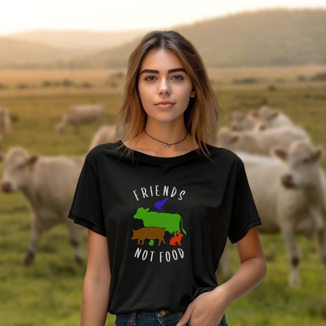Friends Not Food, Animal Rights Vegan Activism   T-Shirt (Creator Uploaded)