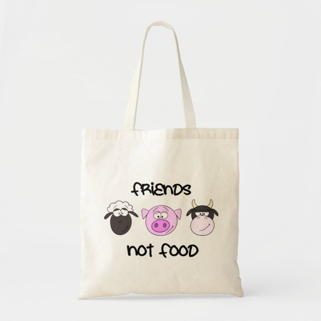 Friends Not Food Cartoon Bag (Front)