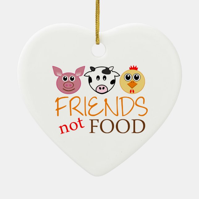 Friends Not Food Ceramic Ornament (Back)