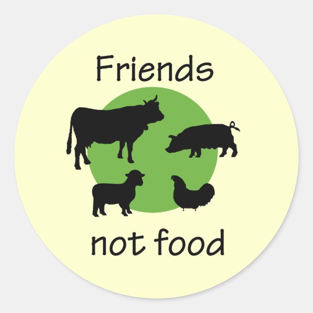 Friends, Not Food Classic Round Sticker (Front)