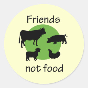 Friends, Not Food Classic Round Sticker