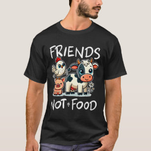 Friends Not Food Funny Vegan Vegetarian Cute Anima T-Shirt