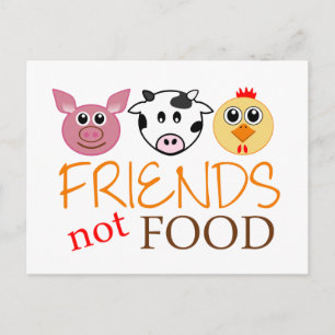 Friends Not Food Postcard