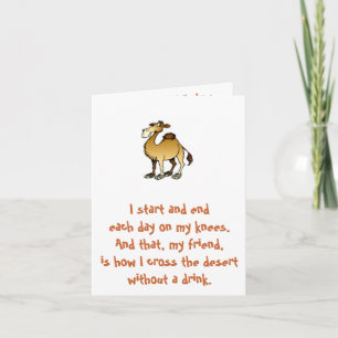 Friends of Bill W:  Birthday Camel note card
