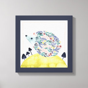 Friends of Clementine Folk Art Hedge Hog Canvas Print