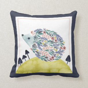 Friends of Clementine   Folk Art Hedge Hog Cushion