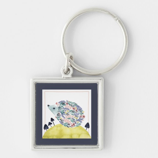 Friends of Clementine | Folk Art Hedge Hog Key Ring (Front)