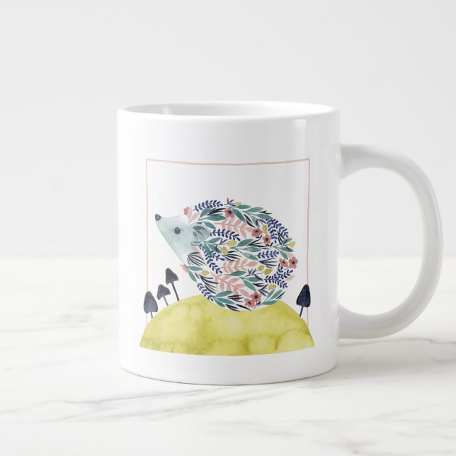 Friends of Clementine | Folk Art Hedge Hog Large Coffee Mug (Right)