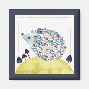 Friends of Clementine   Folk Art Hedge Hog Magnet