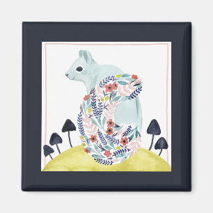 Friends of Clementine   Folk Art Squirrel Magnet