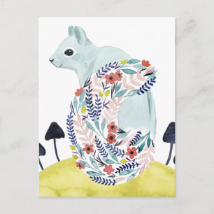 Friends of Clementine   Folk Art Squirrel Postcard