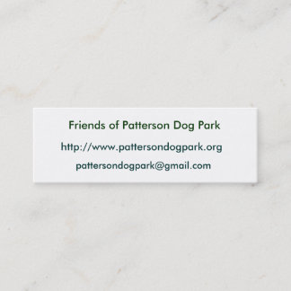 Friends of Patterson Dog Park Mini Business Card