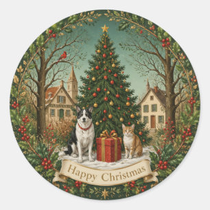 Friends of the Festive Square Classic Round Sticker