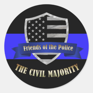 Friends of the Police Thin Blue Line Classic Round Sticker