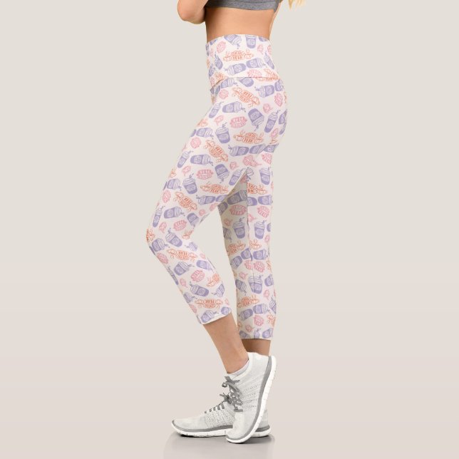 FRIENDS™ | Pastel Central Perk Pattern Capri Leggings (Left)