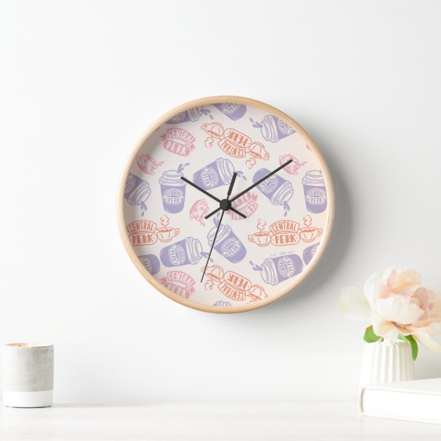FRIENDS™ | Pastel Central Perk Pattern Clock (Home)
