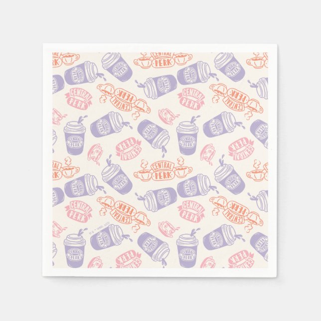 FRIENDS™ | Pastel Central Perk Pattern Napkin (Front)