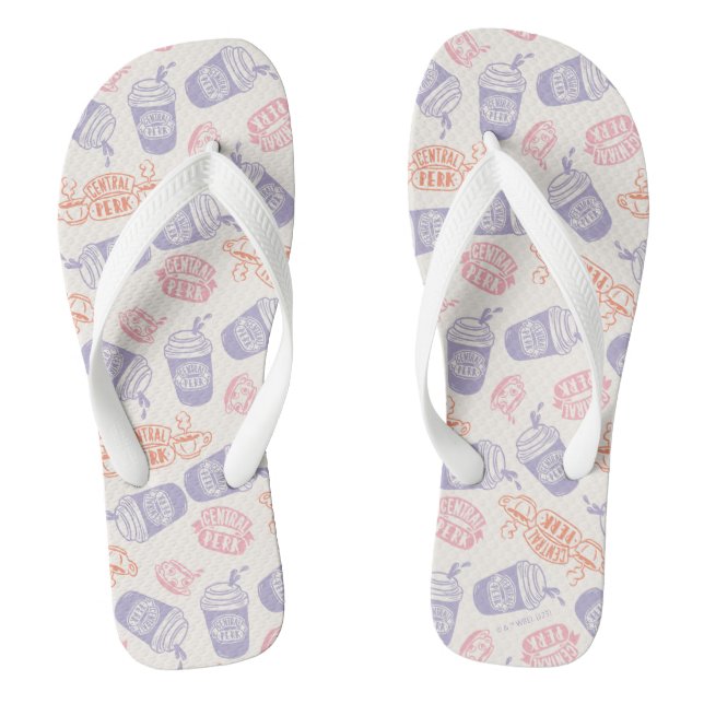 FRIENDS™ | Pastel Central Perk Pattern Thongs (Footbed)