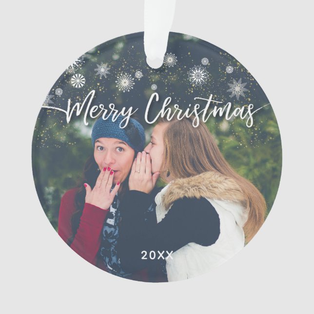 Friends Photo Christmas Ornament (Front)