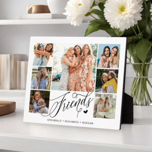 Friends Photo Collage Typography Keepsake  Plaque