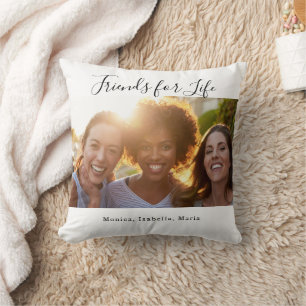 Friends photo names white BFF Cushion