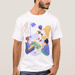 Friends Playing Cards Together Indoors T-Shirt