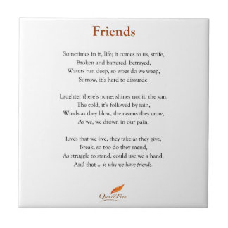 Friends Poem Ceramic Tile