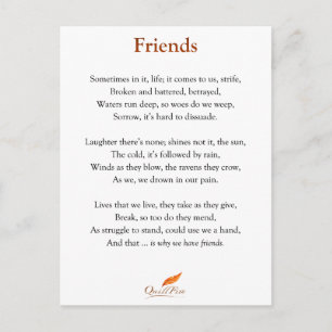Friends Poem Postcard