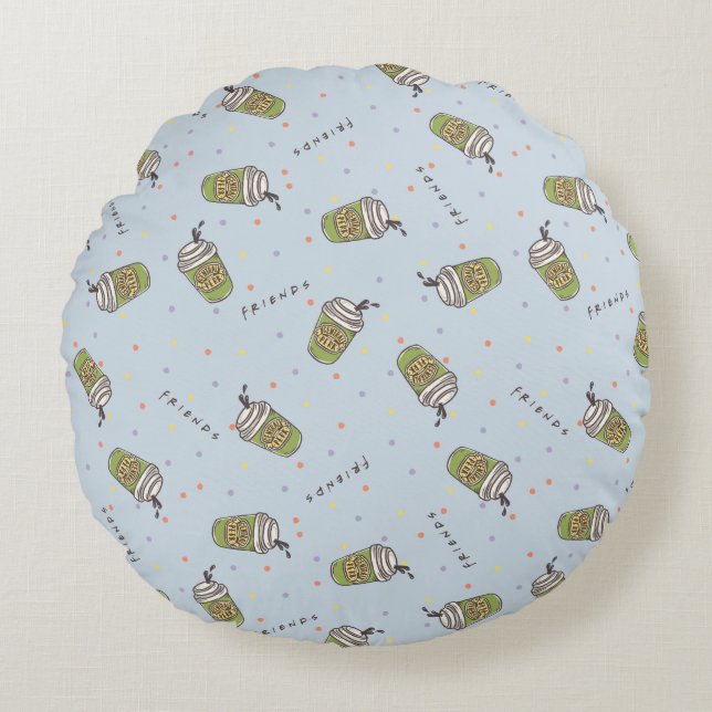 FRIENDS™ | Polka Dot Central Perk Pattern Round Cushion (Front)