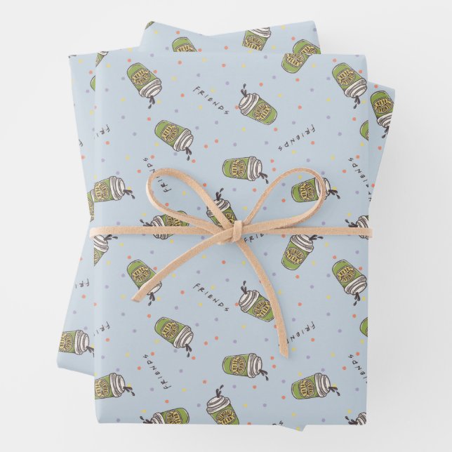 FRIENDS™ | Polka Dot Central Perk Pattern Wrapping Paper Sheet (In situ)