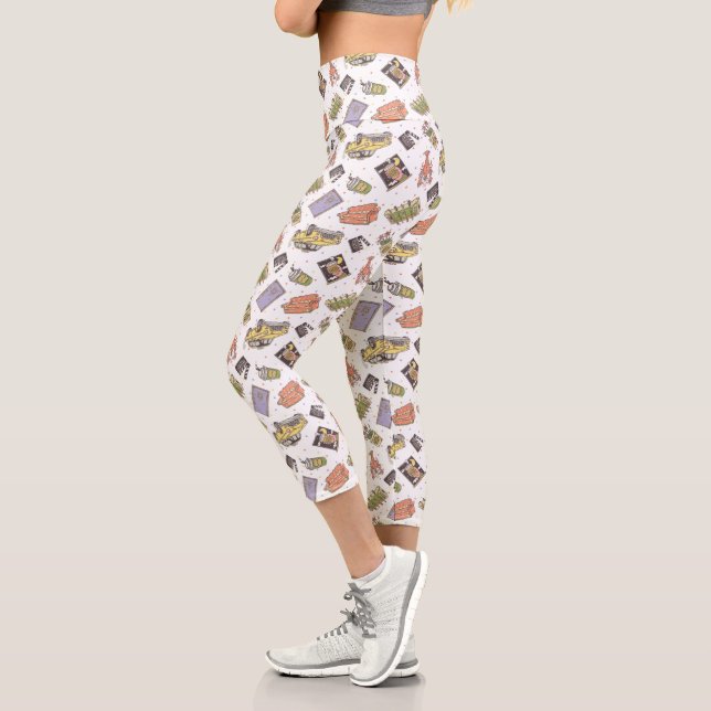 FRIENDS™ | Polka Dot Icon Pattern Capri Leggings (Left)