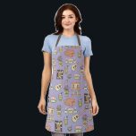 FRIENDS™ | Purple Icon Pattern Apron<br><div class="desc">Check out this awesome purple FRIENDS™ pattern in a colourful cartoon style.</div>