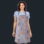 FRIENDS™ | Purple Icon Pattern Apron<br><div class="desc">Check out this awesome purple FRIENDS™ pattern in a colourful cartoon style.</div>