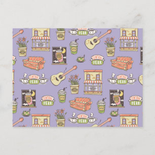 FRIENDS™   Purple Icon Pattern Postcard