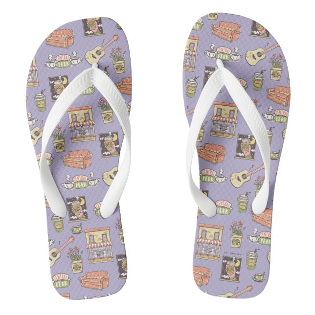 FRIENDS™ | Purple Icon Pattern Thongs (Footbed)