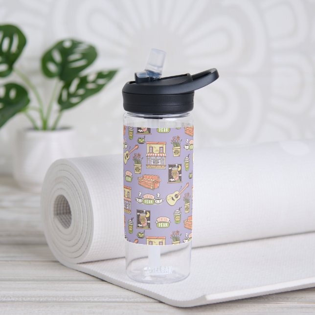 FRIENDS™ | Purple Icon Pattern Water Bottle (Yoga)