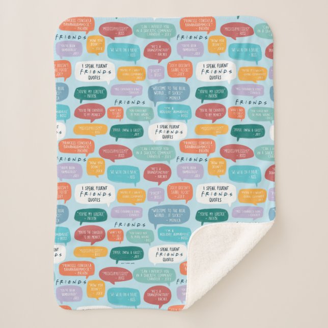 FRIENDS™ Quote Pattern Sherpa Blanket (Front)