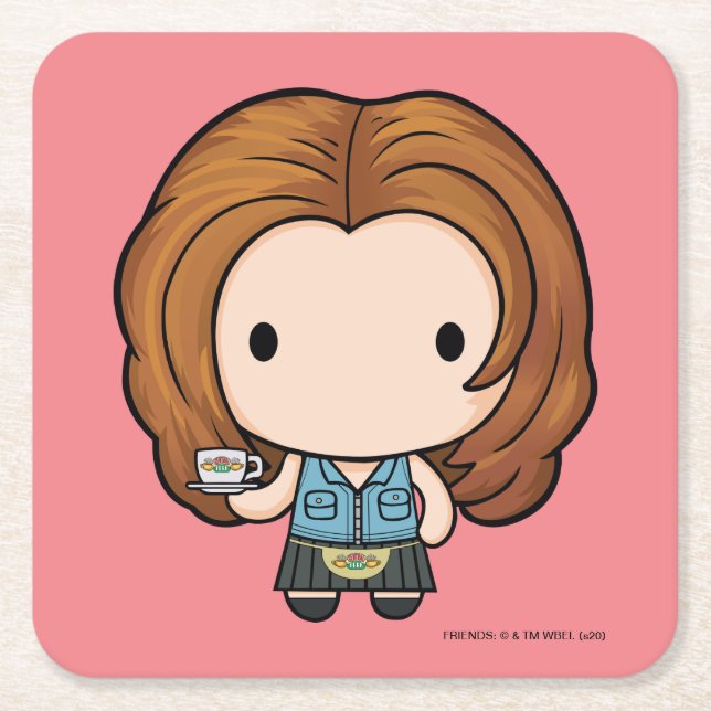 FRIENDS™ | Rachel Chibi Square Paper Coaster (Front)