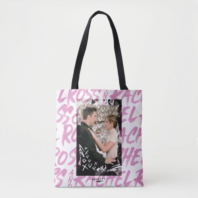 FRIENDS™ | Ross And Rachel Doodled Hearts Tote Bag (Front)
