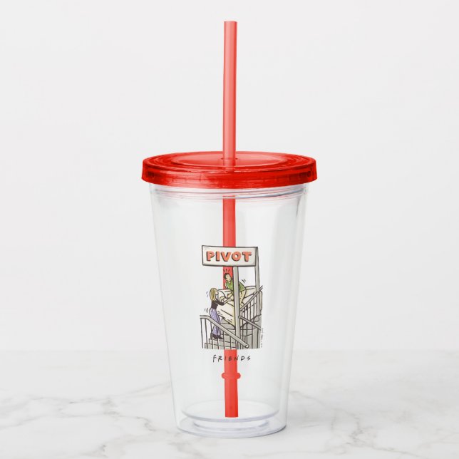 FRIENDS™ | Ross and Rachel PIVOT Acrylic Tumbler (Front)