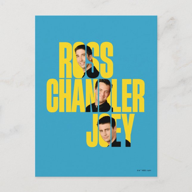 FRIENDS™ | Ross, Chandler & Joey Postcard (Front)